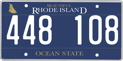 RI license plate 448108