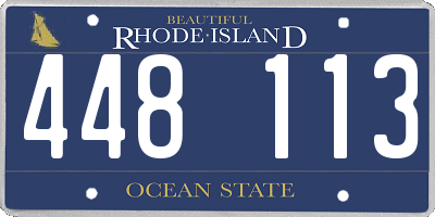 RI license plate 448113