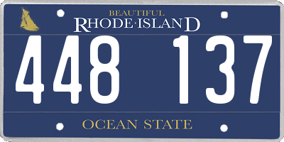RI license plate 448137