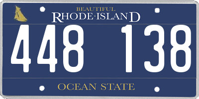 RI license plate 448138