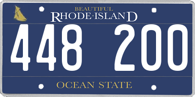 RI license plate 448200