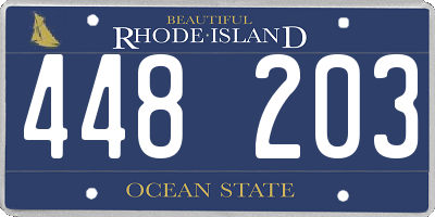 RI license plate 448203