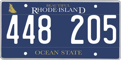 RI license plate 448205