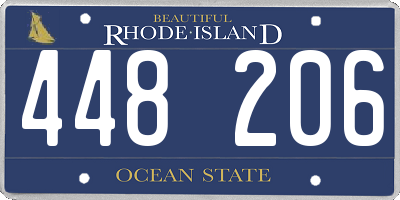 RI license plate 448206