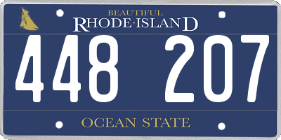 RI license plate 448207
