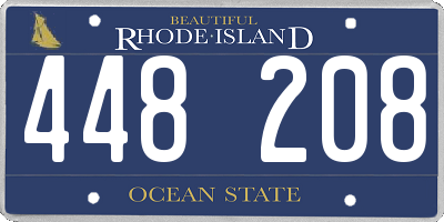 RI license plate 448208