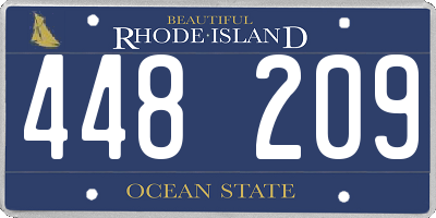 RI license plate 448209