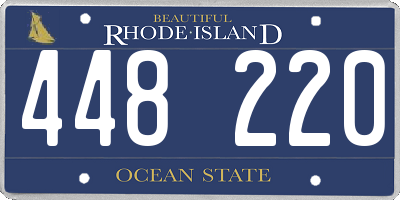 RI license plate 448220