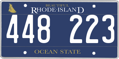 RI license plate 448223