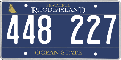 RI license plate 448227