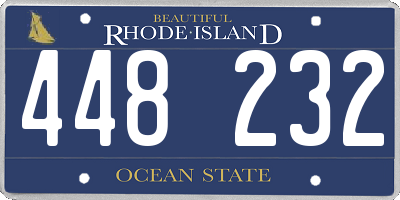 RI license plate 448232
