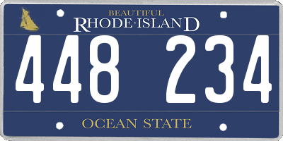 RI license plate 448234