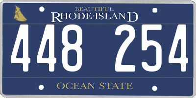 RI license plate 448254