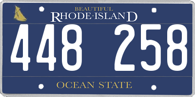 RI license plate 448258