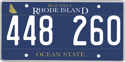 RI license plate 448260