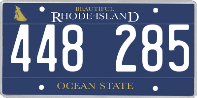 RI license plate 448285