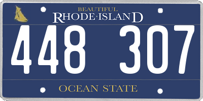 RI license plate 448307