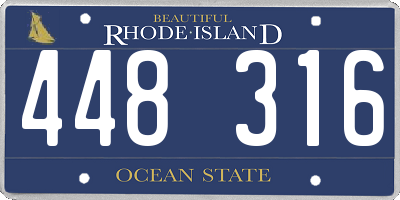 RI license plate 448316