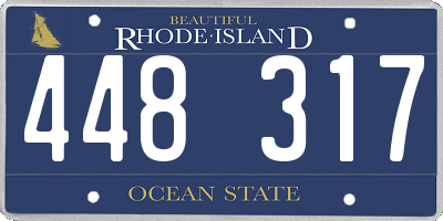 RI license plate 448317