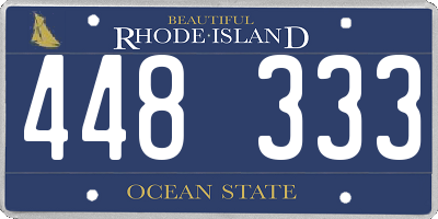 RI license plate 448333