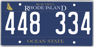 RI license plate 448334