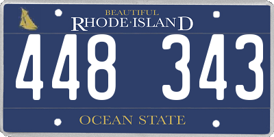 RI license plate 448343