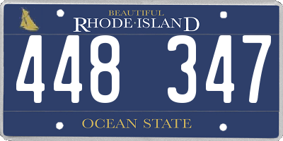 RI license plate 448347