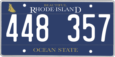 RI license plate 448357