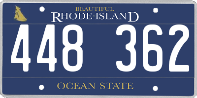 RI license plate 448362