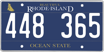 RI license plate 448365