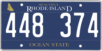 RI license plate 448374