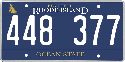 RI license plate 448377
