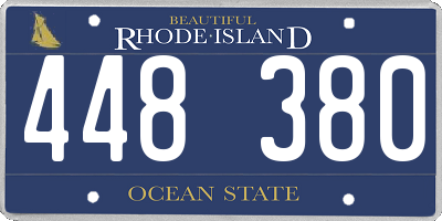 RI license plate 448380