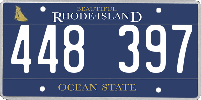 RI license plate 448397