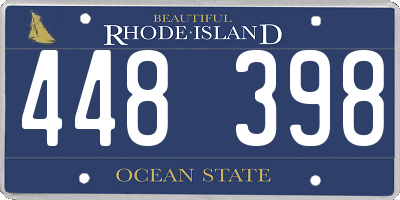 RI license plate 448398