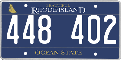 RI license plate 448402