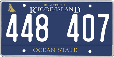 RI license plate 448407