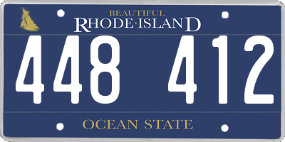 RI license plate 448412