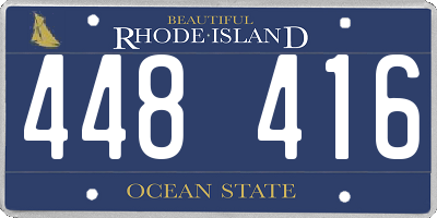 RI license plate 448416
