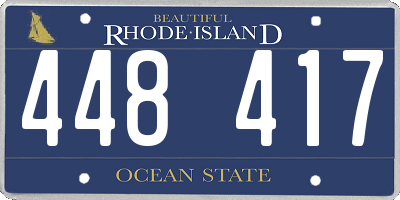 RI license plate 448417