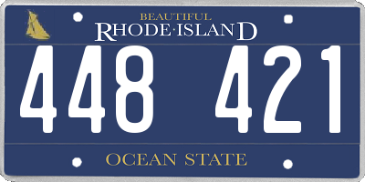 RI license plate 448421