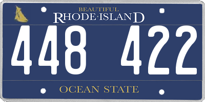 RI license plate 448422