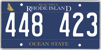 RI license plate 448423