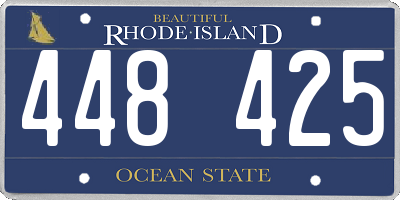 RI license plate 448425