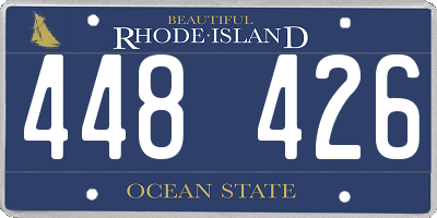 RI license plate 448426