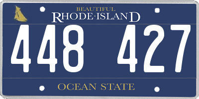 RI license plate 448427