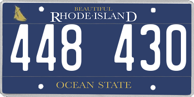 RI license plate 448430