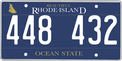 RI license plate 448432