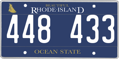 RI license plate 448433