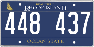 RI license plate 448437